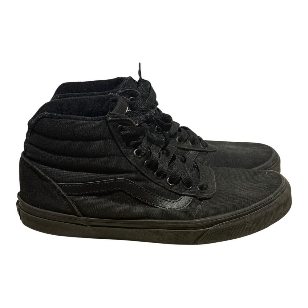 Vans Sk8-Hi Blackout Canvas High Top Sneakers Men's Size 8.5 Triple Black Skate